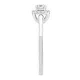 Sol et Terre Round Diamond Ring with Squared Halo