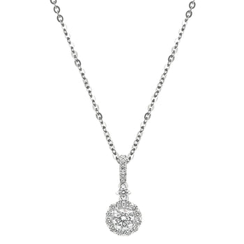 Sol et Terre Round Diamond Pendant with Scalloped Edge