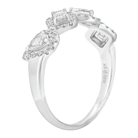 Sol et Terre Mix Cut With Halo Ring
