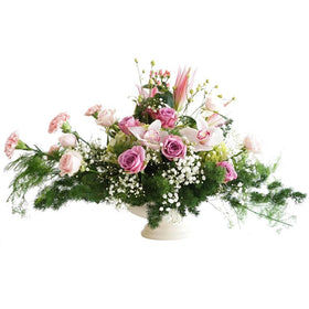 Passion Of Purple Roses & Lillies in Vase