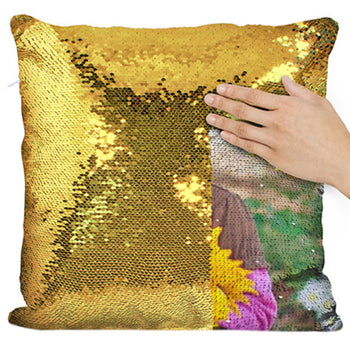 Custom Gold Sequins Square Pillow