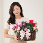 Blumerose in Basket