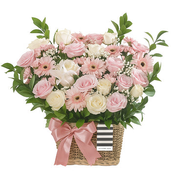 Blushy Rose in Basket