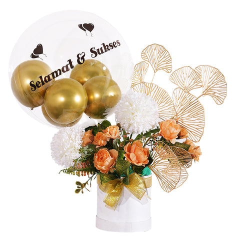 Golden Glow Balloon Artificial