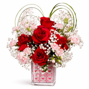 Hearts & Bows in Vase