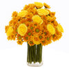 12 Yellow Roses With Daisies in Vase