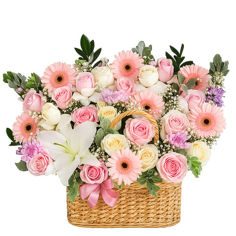 Blushy Rose in Basket