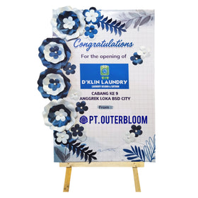 White Blue Paper Flower Board