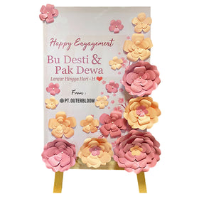 Peachy Pink Paper Flower Board