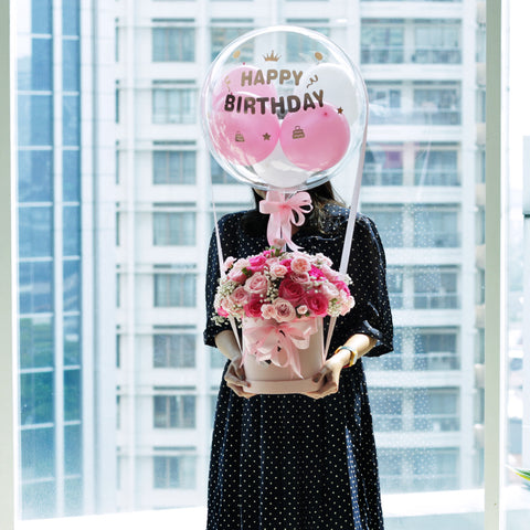 Pink Butterfly Balloon Bloom Box