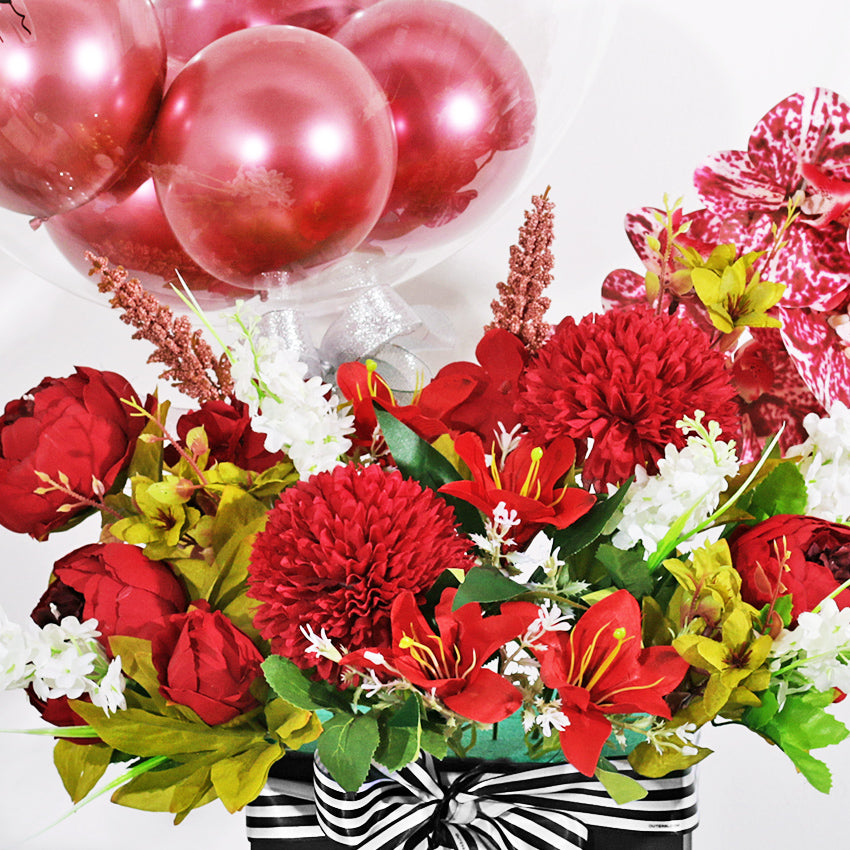 Red Blossom Balloon Artificial