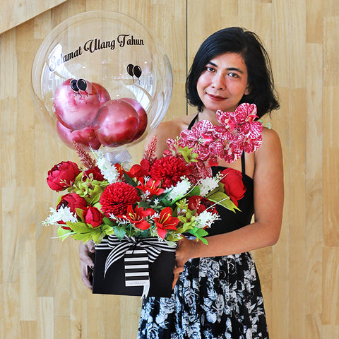 Red Blossom Balloon Artificial