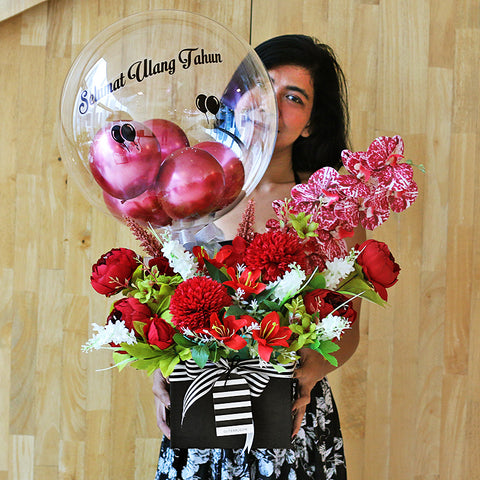 Red Blossom Balloon Artificial