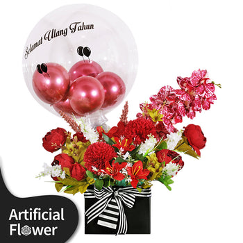 Red Blossom Balloon Artificial