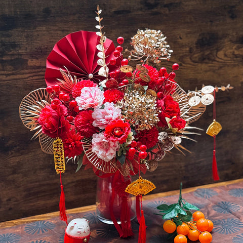 Red Pavilion in Vase