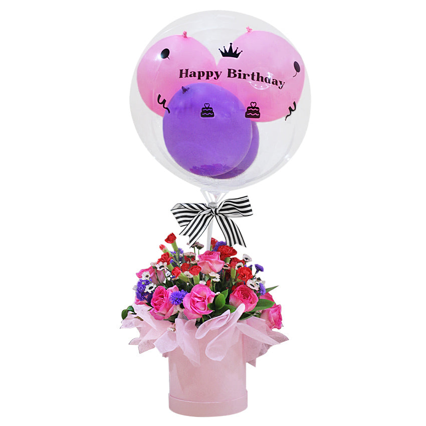 Rose Serenade Balloon Bloom Box