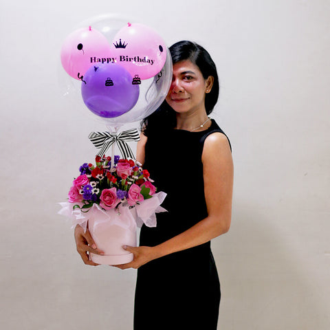 Rose Serenade Balloon Bloom Box