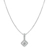Sol et Terre Round Diamond Pendant with Squared Halo Necklace