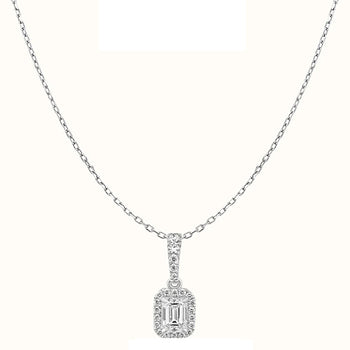 Emerald Diamond Pendant Necklace