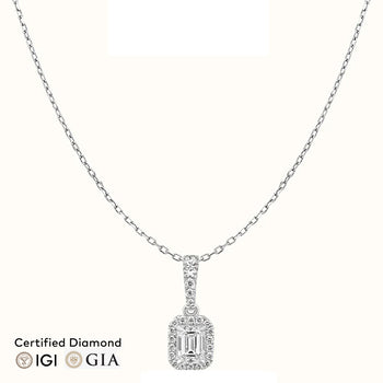 Sol et Terre Emerald Diamond Pendant Necklace