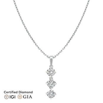 Sol et Terre Trilogy Diamond Pendant Necklace