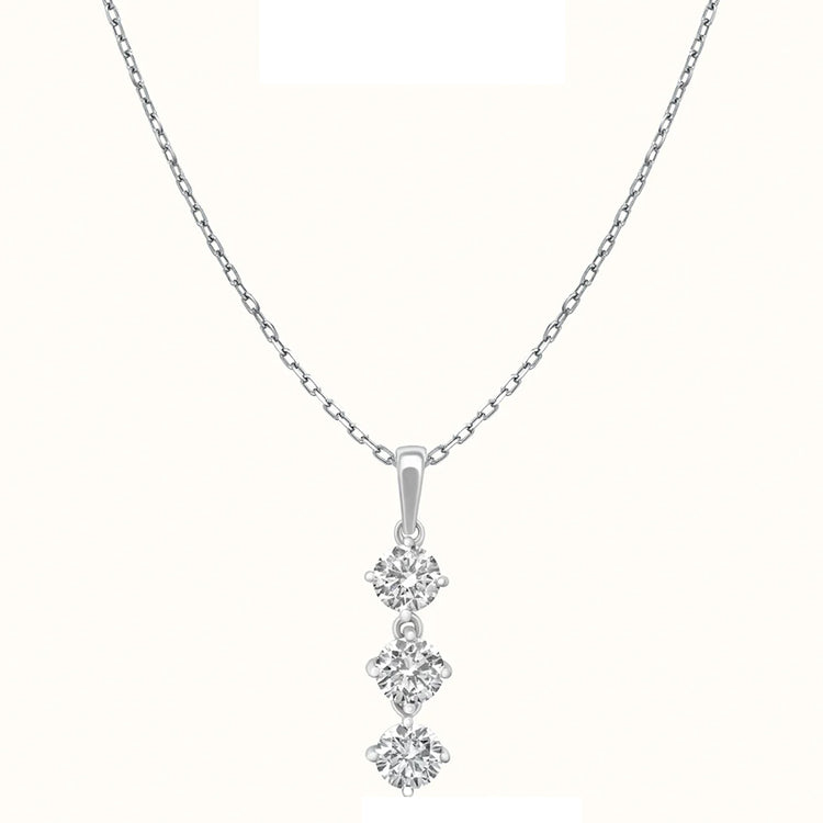 Trilogy Diamond Pendant Necklace