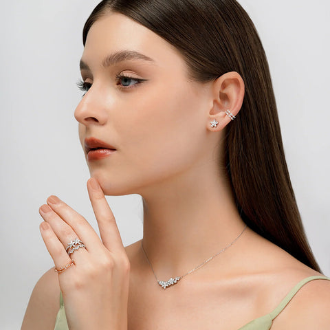 Sol et Terre Fleur Garden Diamond Pendant Necklace