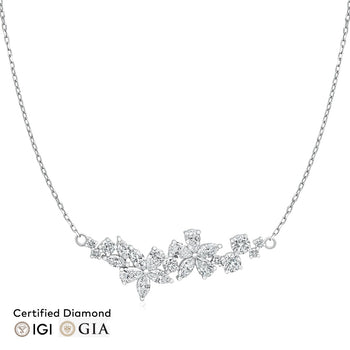 Sol et Terre Fleur Garden Diamond Pendant Necklace