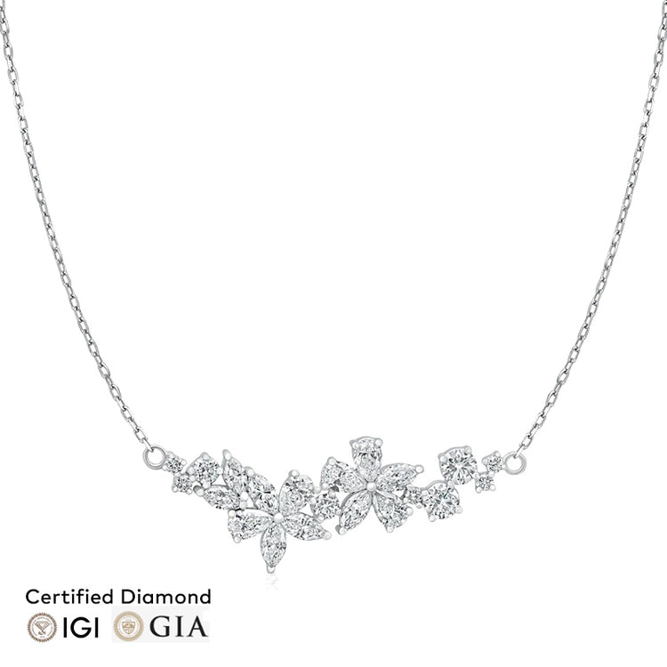 Sol et Terre Fleur Garden Diamond Pendant Necklace