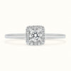 Round Diamond Ring with Squared Halo