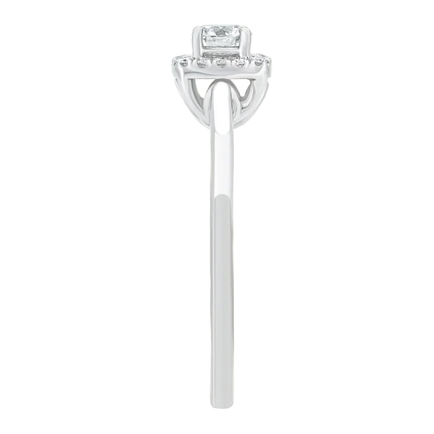 Sol et Terre Round Diamond Ring with Squared Halo