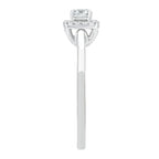 Sol et Terre Round Diamond Ring with Squared Halo