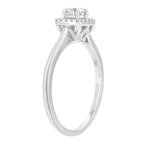 Sol et Terre Round Diamond Ring with Squared Halo
