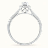 Round Diamond Ring with Squared Halo