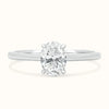 Oval Diamond Ring with Petal Prong