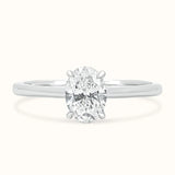 Oval Diamond Ring with Petal Prong