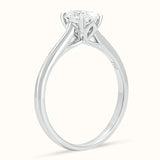 Oval Diamond Ring with Petal Prong