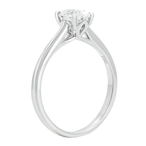 Sol et Terre Oval Diamond Ring with Petal Prong
