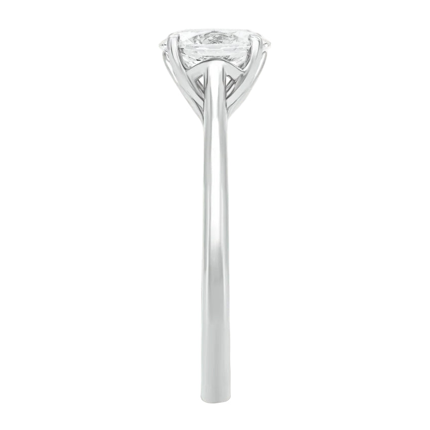 Sol et Terre Oval Diamond Ring with Petal Prong