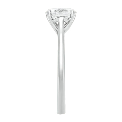 Sol et Terre Oval Diamond Ring with Petal Prong