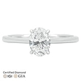 Sol et Terre Oval Diamond Ring with Petal Prong