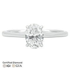 Sol et Terre Oval Diamond Ring with Petal Prong