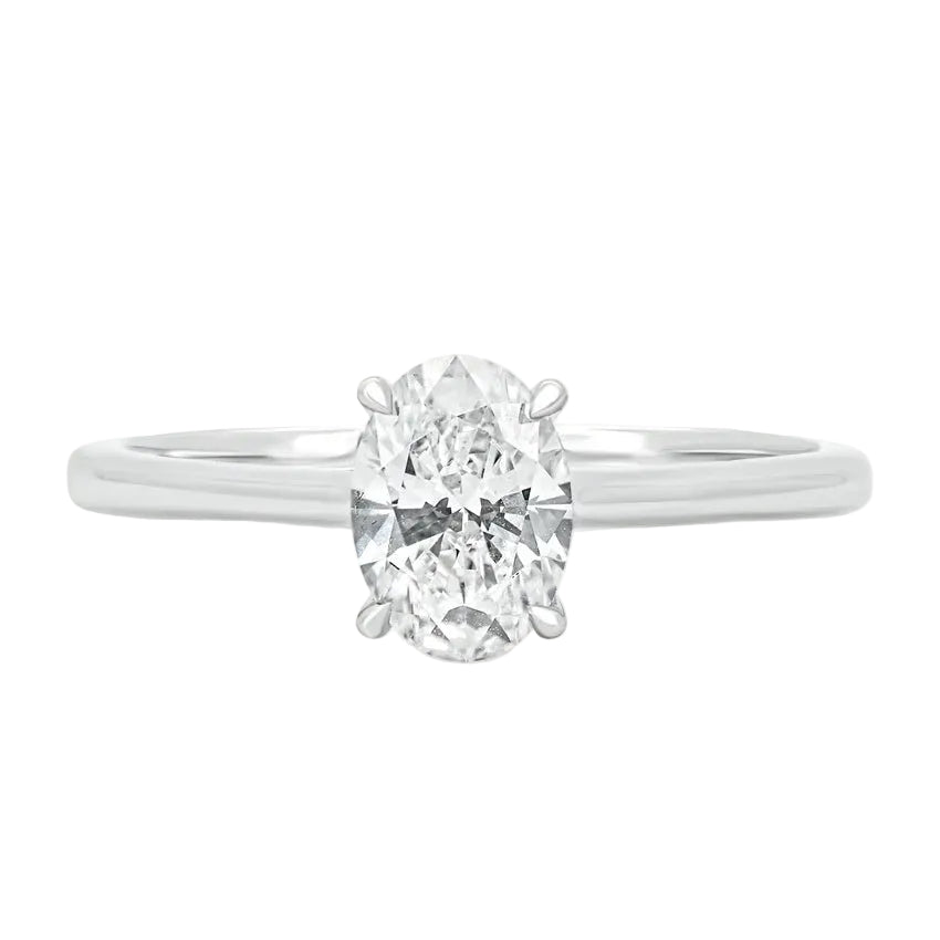 Sol et Terre Oval Diamond Ring with Petal Prong