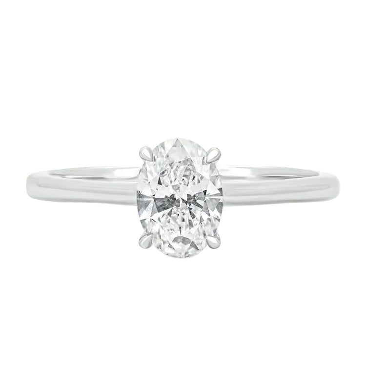 Sol et Terre Oval Diamond Ring with Petal Prong