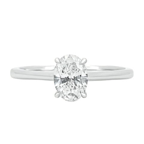 Sol et Terre Oval Diamond Ring with Petal Prong