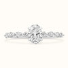 Oval Diamond Ring with Round and Marquise Band