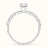 Oval Diamond Ring with Round and Marquise Band