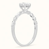 Oval Diamond Ring with Round and Marquise Band