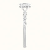 Oval Diamond Ring with Round and Marquise Band