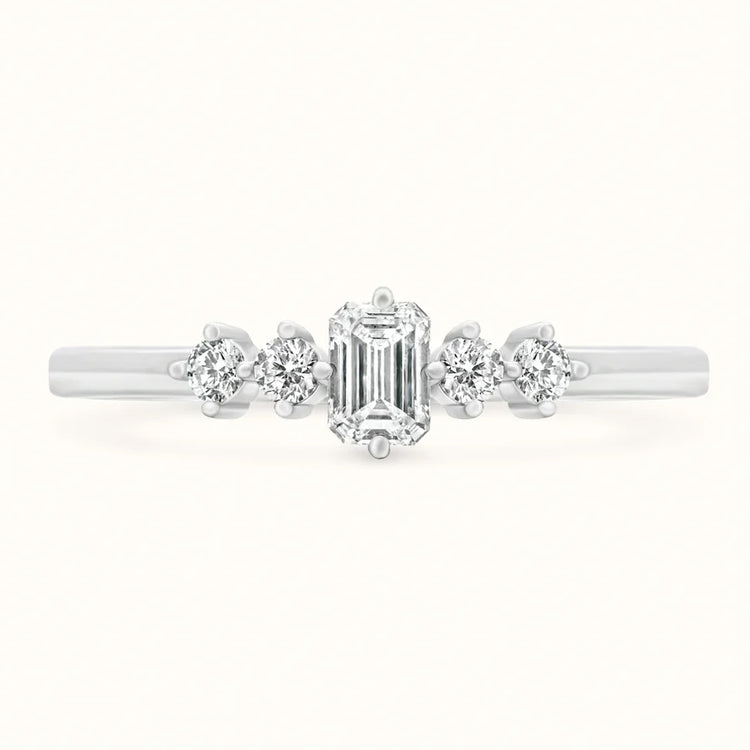 Petite Emerald Dotted Band Ring